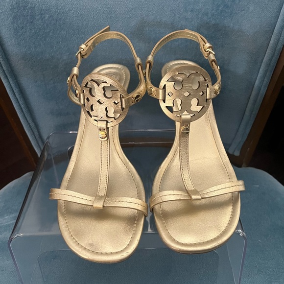 Tory Burch Miller 60mm Metallic Wedge - Picture 1 of 7